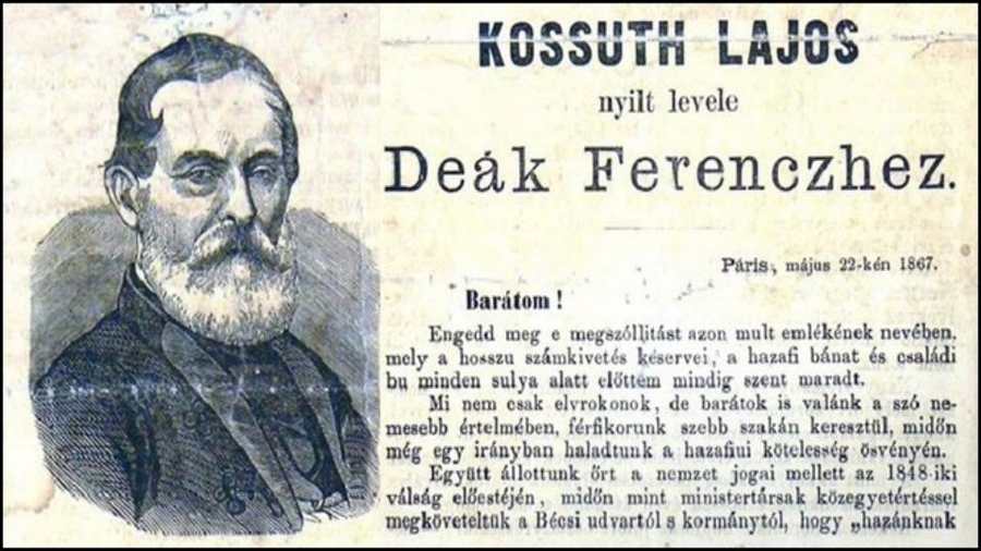 154 éve kelt Kossuth Lajos Deákhoz írott Cassandra-levele